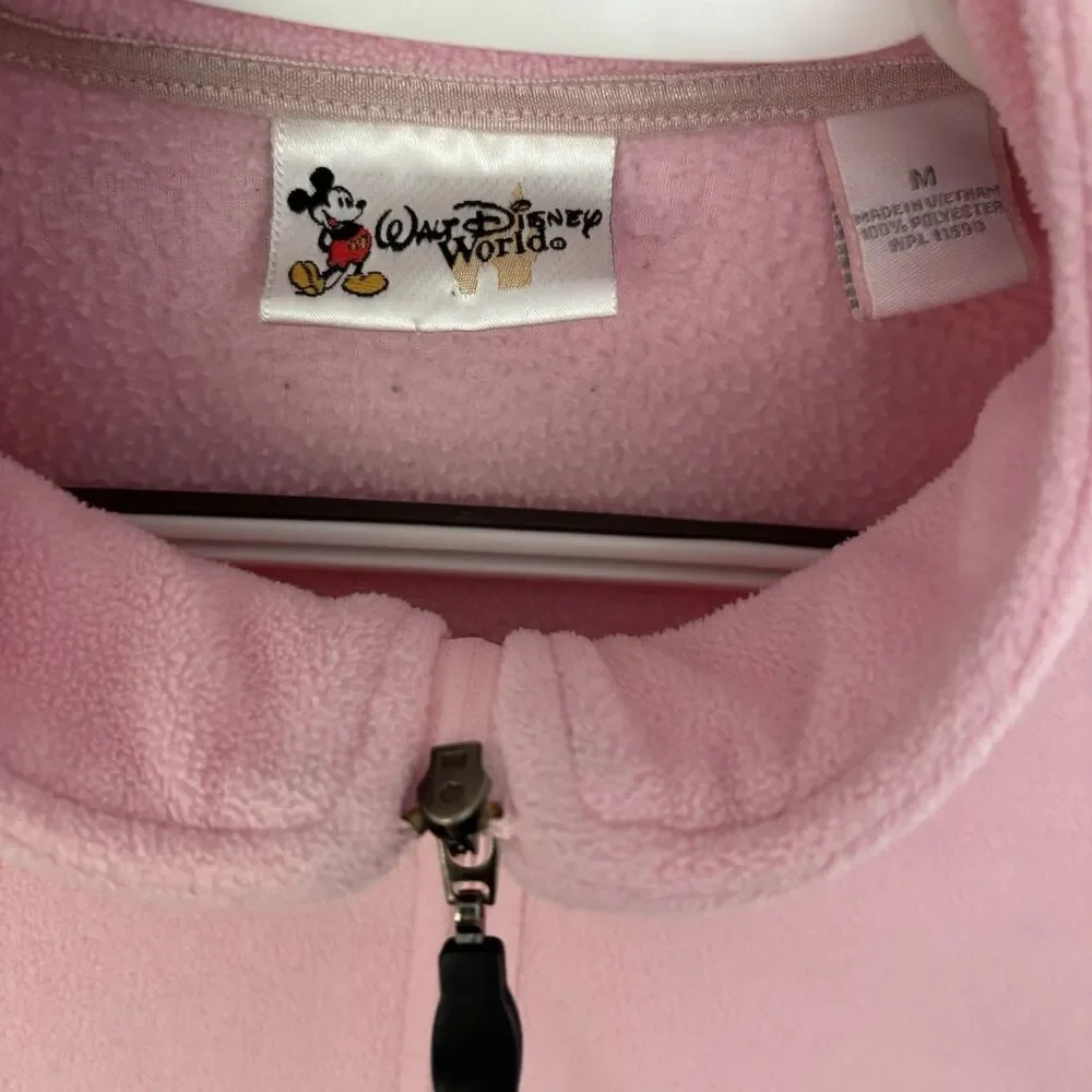 Disney's Wilderness Lodge Women M Quarter Zip Fleece Pink Mickey - Picture 3 of 4